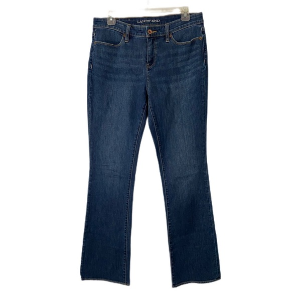 Lands' End Boot Cut Jeans Blue Mid Rise Classic Style Size 8 - Picture 1 of 13